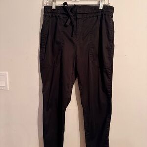 Lou & Grey Loft Linen Blend Pants Size S Tapered Leg Tie Waist